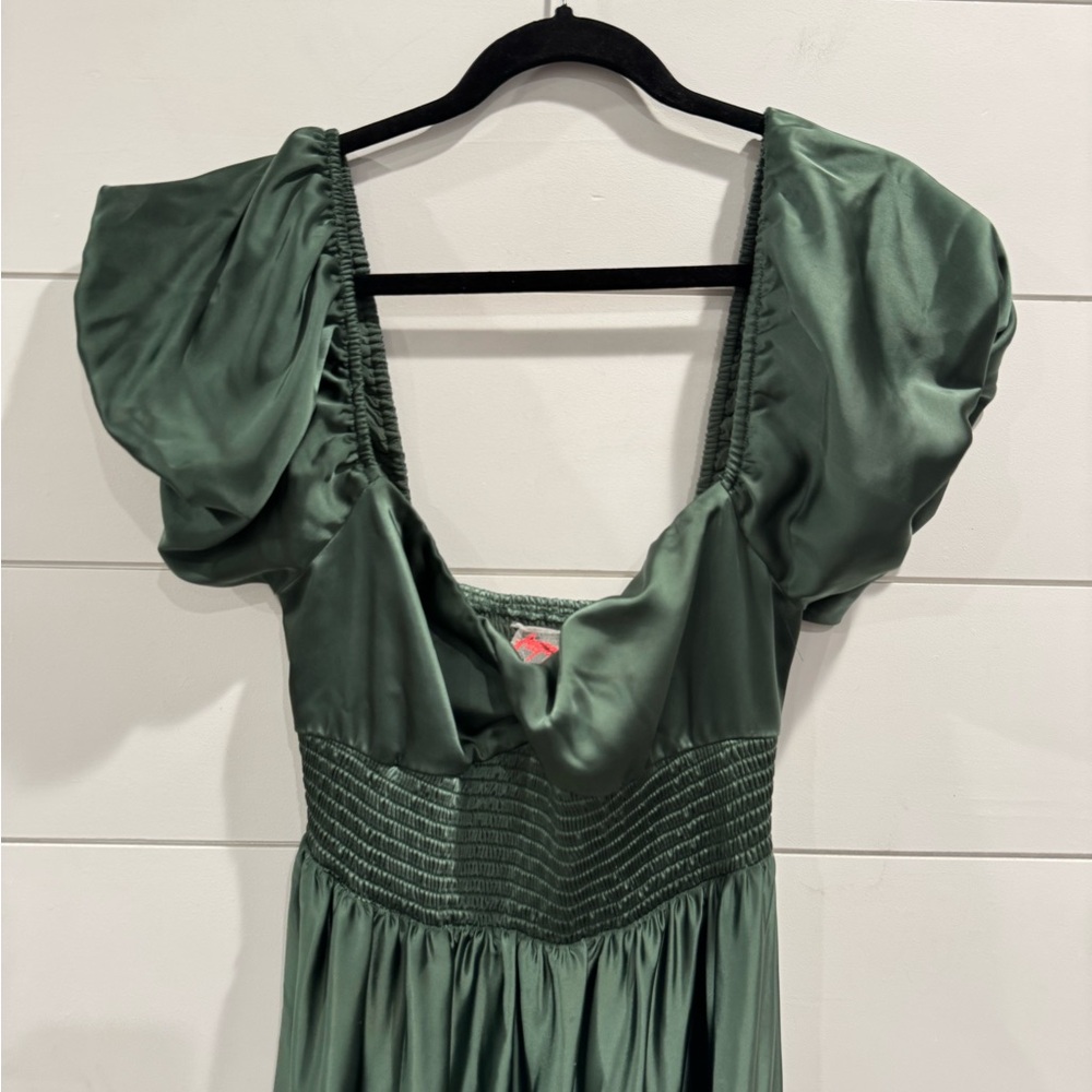 Free People green sundrenched silky maxi dress - Picture 6 of 11